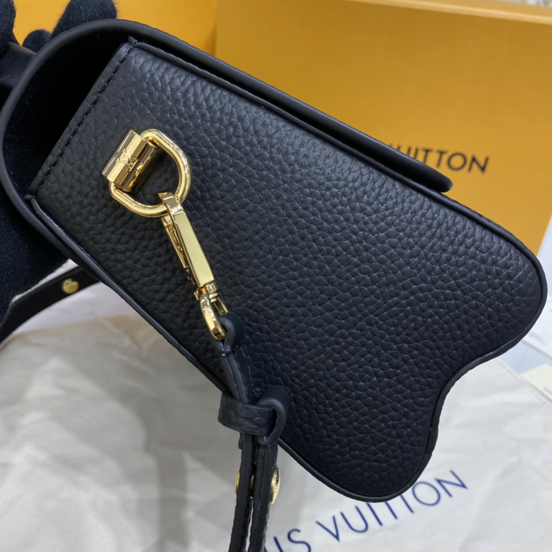 Louis Vuitton TWIST MM Handbag Taurillon Leather M58688 Black